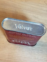 Vintage 50s Velvet Pipe & Cigarette Tobacco tin/packaging 1 5/8oz image 6