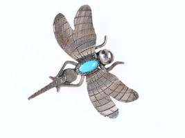 Navajo Sterling/turquoise dragonfly pin - £75.17 GBP