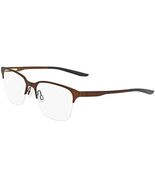 NEW NIKE 8049 215 Satin Walnut & Dark Grey Eyeglasses 53mm with Nike Case - $89.05