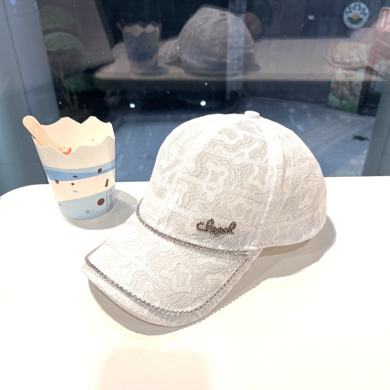 Primary image for Diamond-Encrusted Lettered Lace Baseball Cap Women's Summer Thin Rhinestone Claw