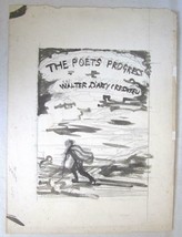 1930 Walter Rothenstein Pen &amp; Ink Illustration of The Poet&#39;s Progress Title Page - £310.33 GBP