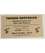 Tucson Shotokan Martial Arts Vintage Business Card Tucson Arizona  - $4.94