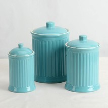 Simsbury Ceramic Canister Set of 3 in Turquoise by Omni Housewares - £88.43 GBP
