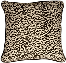 Ocelot Print Cotton Large 22x22 Throw Pillow, Complete with Pillow Insert - £20.93 GBP