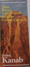 Vintage Zion Bryce Lake Powell &amp; the Grand Canyon from Kanab Utah Map Brochure - £2.34 GBP