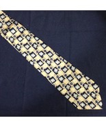 Gap Men&#39;s 100% Silk Tie Medallion Black and Gold 58&quot; L x 3.75&quot; W New - £6.16 GBP