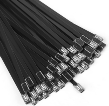 Metal Zip Ties Heavy Duty Black, WORKTOOL Automotive Zip Ties 40Pcs 19.8&quot; Inch B - £16.81 GBP