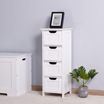 White Bathroom Storage Cabinet, Freestanding Cabinet with Drawers - £69.27 GBP