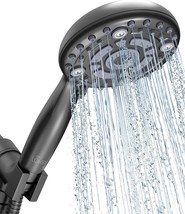 The Lokby 5′′ High Pressure Handheld Shower Head 6-Setting - High Flow Even With - £35.13 GBP