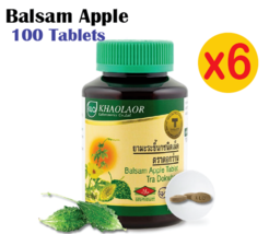 6X Balsam Apple Natural Thai Herbs Organic Tablets Anti-Diabetes Pancreatic - $95.51