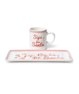 Sur La Table Holiday Wonder Red and White Sips for Santa Mug Brand New i... - £39.61 GBP