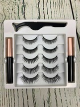 3D Magnetic Eyelashes Eyeliner Kit 5 Pairs Different Style w Tweezers - £9.43 GBP