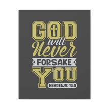  God Will Never Forsake Hebrews 13:5 Yellow Bible Verse Canvas C - £60.10 GBP+