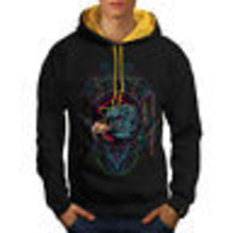 Wellcoda Eagle Indian Mens Contrast Hoodie, BIrd Animal Casual Jumper - £31.21 GBP