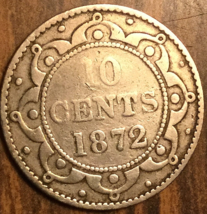 1872 Newfoundland Silver 10 Cents Coin - £18.22 GBP