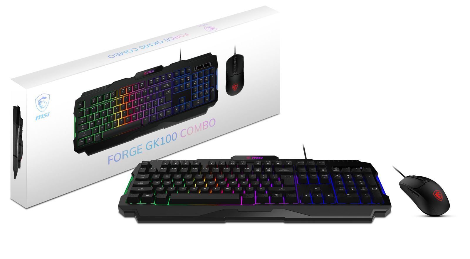MSI Forge GK100 Combo  Gaming RGB Keyboard &amp; Mouse Set, 19-Key Anti-Gho... - $49.99