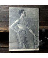 K.Stanger Antique 1912 Original Pencil Drawing Army Man And Chair Portrait - €67,48 EUR