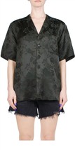 6397 jacquard camp button down shirt in Dark Slate - size S - £151.02 GBP