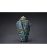 Handmade Cremation Urn for Ashes &quot;Wings&quot; - Large | Oily Green Melange | ... - £332.83 GBP+