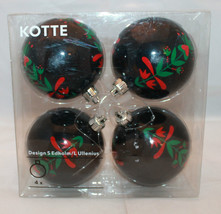 IKEA Kotte 4 Pieces Hanging Christmas Ornaments Black  2008 S Edholm L Ullenius - £24.28 GBP
