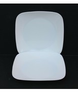Set of 2 Corelle Winter Frost White 9&quot; Square Luncheon Salad Lunch Plates - £15.79 GBP