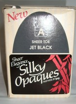 Leggs Sheer Elegance Silky Opaques Sheer Toe Jet Black Pantyhose Size A VTG NEW - £18.74 GBP