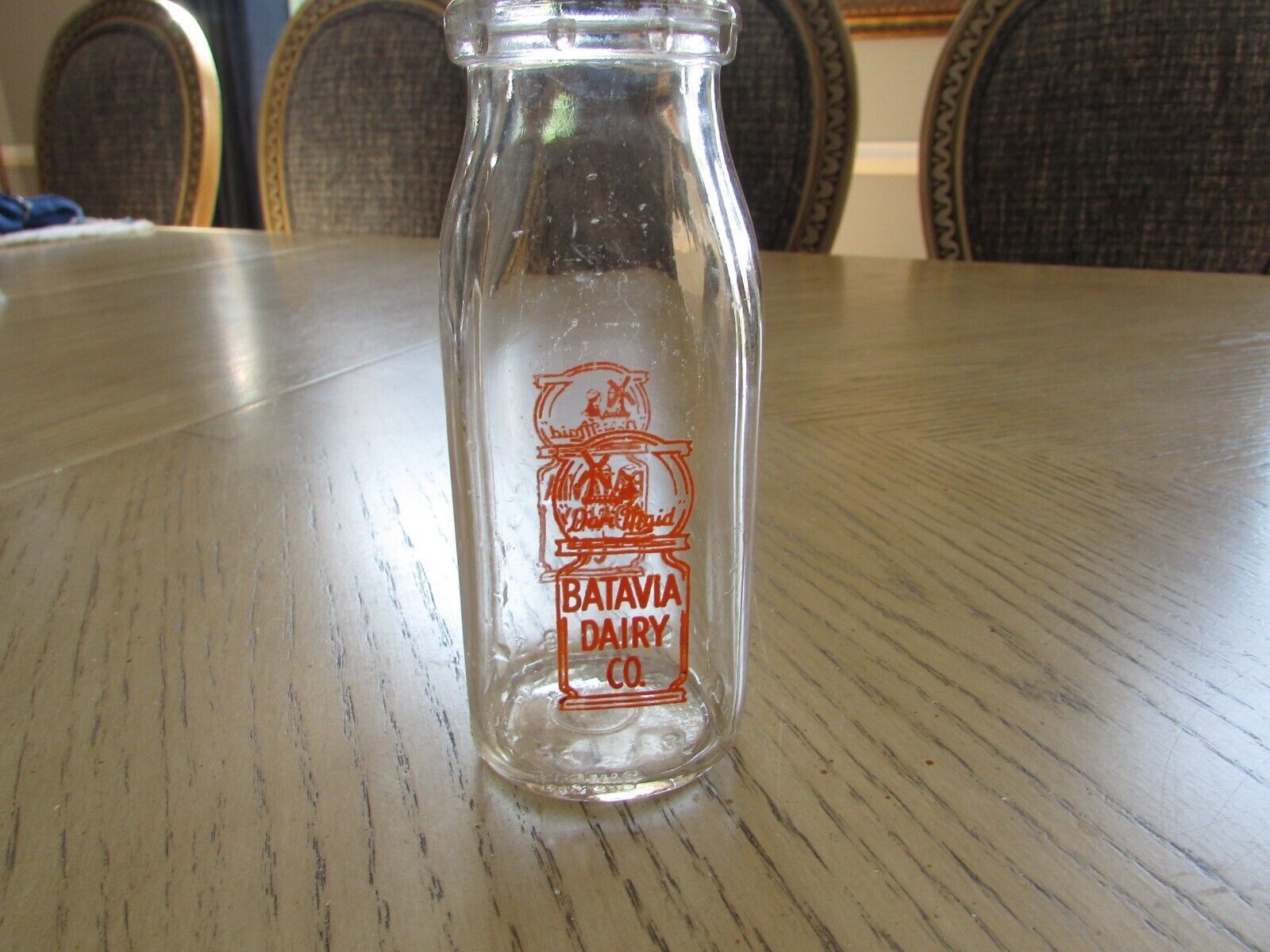 Primary image for Vintage Batavia Dairy Co. Illinois 1/2 Pint Glass Bottle Owens Illinois Duraglas