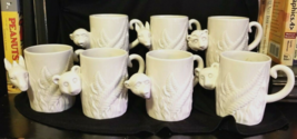 Seven VTG FITZ &amp; FLOYD Coffee Cups Mugs Figural JUNGLE ANIMALS 3D Heads ... - $69.99