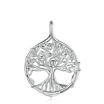 Sterling Silver Tree Of life Pendant Silver Family tree Necklace with Happy peop - £18.66 GBP