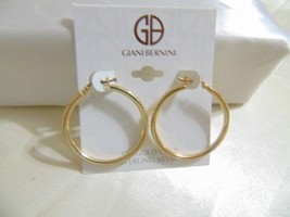 Giani Bernini 18k Gold /SS Plated Ridged Hoop Earrings R495 $120 - £43.43 GBP