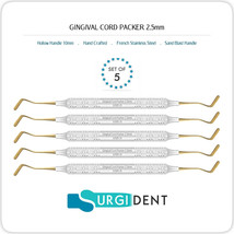 *SET OF 5* GINGIVAL CORD PACKER 2.5mm  NON-SERRATED DENTAL HAND INSTRUME... - £25.54 GBP