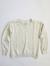 MOTHER Off White THE BIG EASY Destructed TORN Rip SPLATTER Sweatshirt ( ... - £186.81 GBP