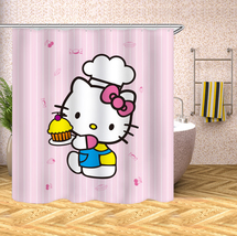 Hello Kitty Waterproof Shower Curtain Set Bathroom Decor Curtain W/Hooks Gift70&quot; - £13.16 GBP+