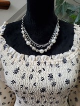 Entro Women&#39;s Cream Floral Off The Shoulder Elastic Waist Dress S - £27.42 GBP