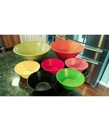 VTG Retro Heavy Plastic MIXING Serving Kitchen BOWLS 10&quot;Wx4&quot;T &amp; 6.25&quot;Wx2... - $756.19 MXN