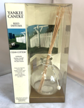 vintage Yankee candle reed diffuser clean cotton 6.5fl oz,Glass Vase, Set NEW - £42.73 GBP