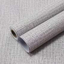 Wapane Grasscloth Peel And Stick Wallpaper 15.7&quot; X 196.8&quot;, Faux, Light Gray - £25.49 GBP
