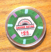 $25. Casino Aztar Casino Chip - Evansville, Indiana - 1995 - Primary Chip - £6.94 GBP