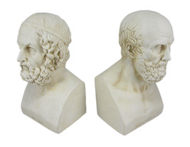 Zeckos Aristotle And Homer Bust Bookends Greek Philosophy - £54.43 GBP