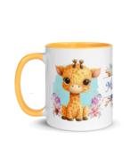 Personalized Coffee Mug 11oz | Add Your Name to Cute Giraffe Floral Themed - $28.99