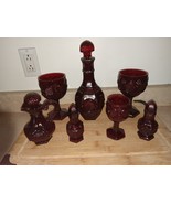 Vintage Avon Cape Cod Ruby Red Glassware LOT OF 7 - $36.08