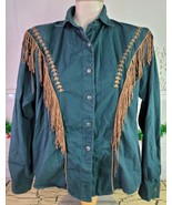 I Love Cowboys Out West Country Western Shirt Tassels Embroidered Button... - $460.37 MXN