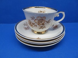 Arabia Finland Myrna 1 Footed Cup And 4 Saucers In Excellent Used Condition 1999 - £22.65 GBP