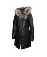 BARYA NEW YORK Women&#39;s Puffer Leather Coat with Fox Fur - $423.26 CAD