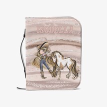 Book Cover, Bible Cover, Howdy, Cowgirl and Horse, Blonde Hair, Blue Eye... - $56.95+