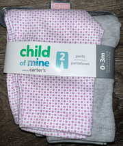 Carter's Child of Mine ~ Pants Baby Girls 2-Pack 100% Cotton ~ 0-3 Months - $13.21
