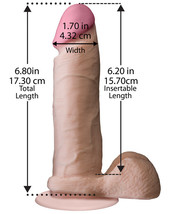 Realistic 8&quot; Ultraskyn Cock w/Balls - Brown - £71.46 GBP