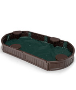 Sandbox with Built-in Corner Seat and Bottom Liner-Brown - Color: Brown - €128,78 EUR