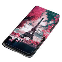 Anymob iPhone Case Fashion Magnetic Flip Eiffel Tower Painting Leather Cover - £21.50 GBP