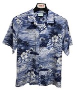 Jade Fashions Hawaiian Button Shirt for Men XL in Blue &amp; White Made in U... - $13.99